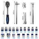 Kit De Ferramentas 24 Peças 1/2 Soquete Catraca Aço
