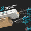 Furadeira De Chave De Fenda 48V 2 Baterias Com Maleta De Transporte E Conjunto Completo De Acessórios