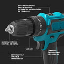 Furadeira De Chave De Fenda 48V 2 Baterias Com Maleta De Transporte E Conjunto Completo De Acessórios