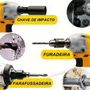 Chave De Impacto Sem Fio Elétrica Com 2 Baterias